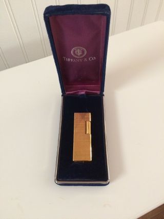 Vintage Gold Plated Tiffany & Co.  Cigarette Lighter,  Made In Japan W Box