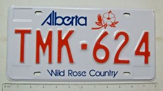 Undated Alberta " Wild Rose Country " Passenger License Plate Tmk - 624 Approx 1997