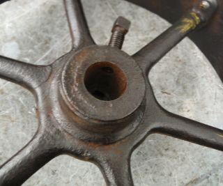 Vintage Antique Wheel for Steam Engine or Punk Art 13 7/8 inch Diameter 2