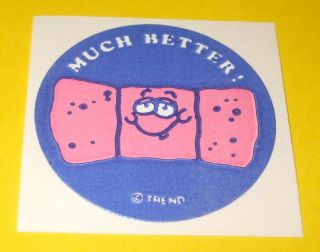 Vtg 80s Trend Scratch N & Sniff Bandage Scent Matte Stinky Sticker Much Better