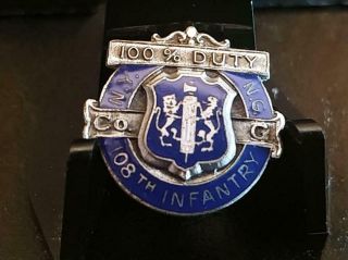 Rare Vintage 100 Duty N.  Y.  N.  G.  108th Infantry Co.  G Enamel Pin