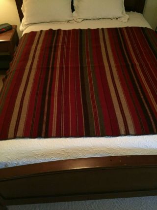 Woolrich Striped Blanket,  Made In Woolrich,  Pa,  Usa,  Measures 53 X 63 Vintage