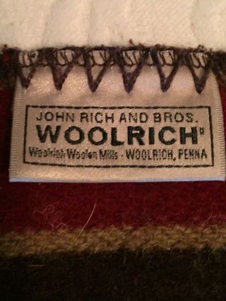 WOOLRICH striped Blanket,  Made in Woolrich,  PA,  USA,  measures 53 x 63 Vintage 3