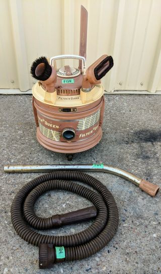 Vintage Model 33 Filter Queen Canister Vacuum Cleaner Hose Wand & Attachments