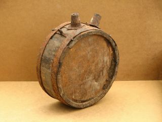 Old Antique Primitive Wooden Wood Barrel Keg Vessel Canteen Pail Ottoman 19th