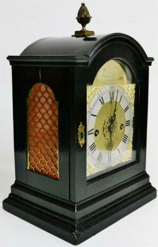Rare Antique English J Heroux Of London Ebonised Twin Fusee Verge Bracket Clock 3