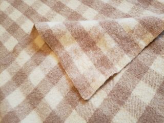 Vintage 100 Wool Plaid Blanket/beautiful Cream & Taupe/76x70/dry Cleaned 4 You