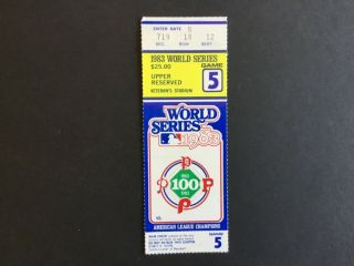 1983 World Series Game 5 Ticket Stub Orioles Vs Phillies Murray 2hrs/clinching