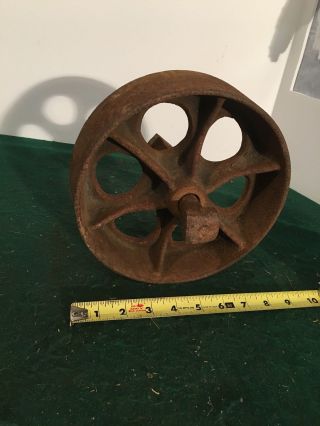 Vintage Industrial Machine Age - 8 " Cast Iron Wheel Steampunk Parts ?
