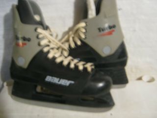 Mens Sz 10 Vintage Bauer Turbo Hockey Ice Skates Real