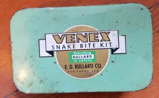 Vintage Venex Snake Bite Kit Tin Complete And