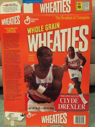 Clyde Drexler Wheaties Box 1992,  Flattened