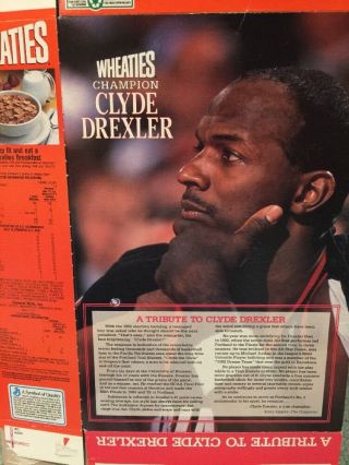 Clyde Drexler Wheaties Box 1992,  Flattened 3