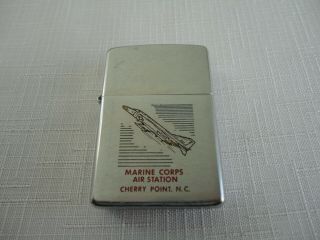 Vintage Marine Corps Air Station Cherry Point,  N.  C.  Military Zippo Lighter
