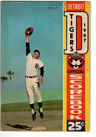 1967 Detroit Tigers Program V Baltimore Orioles,  Al Kaline Home Run Norm Cash