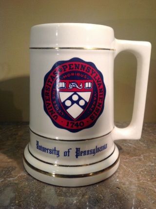 Vtg Rare University Of Pennsylvania Very Large Mug Made In Trenton Nj
