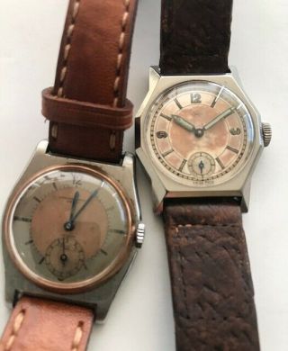 Francois Borgel 40s Vintage Iwc Watch Rare Patina Dial