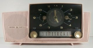 Vintage Ge Clock Radio 1959 Pink Plastic Model C - 431a For Restoration Or Parts
