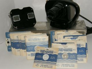 Vintage View Master Hand Held Viewer,  Projector And 75 View Master Picture Disks