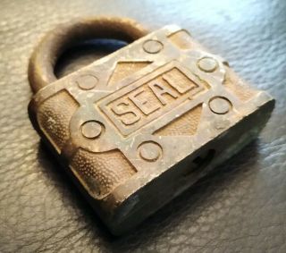 Vintage Antique Seal Padlock Lock No Key Made In Usa Rare Ornate