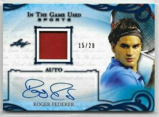 Roger Federer 2019 Leaf In The Game Itg Relic Auto Card 