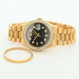 Rolex President Day Date Gold W/diamond Dial Perfect X - Mas Gift