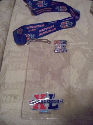 Bowl Xl Ticket Holder Lanyard And Pin Steelers Seahawks 40