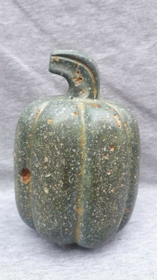 Pre - Columbian Aztec Stone Pumpkin From Mexico.