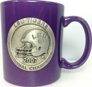 Lsu Mug Tigers 2007 National Champions Football Purple Heritage Pewter Official
