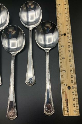 Set Of 8 Vintage NS Co National Silver ADAM Silverplate Soup Gumbo Spoons 1917 3