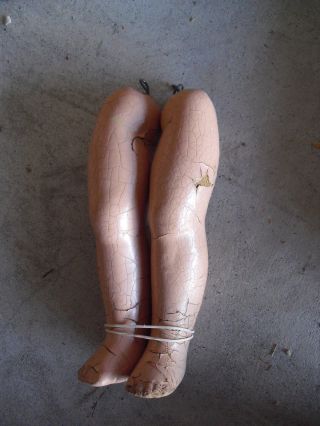 Set Of 2 Vintage Composition Doll Legs 6 1/2 " Long