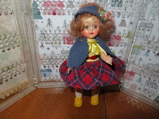 Vintage Hard Plastic 8 " Virga Walker Doll Rare Dress Ginny Era