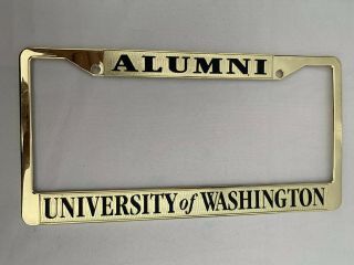 UW University of Washington HUSKIES Alumni Metal License Plate Frame PURPLE GOLD 2