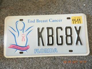 Florida License Plate End Breast Cancer Kbg8x