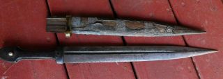 Antique 19 Century Russian Caucasian Kindjal Dagger Knife