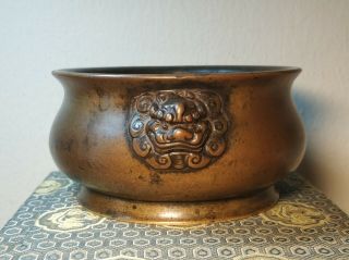 Antique Chinese Bronze Censer Incense Burner Xuande Mark Early Qing 3