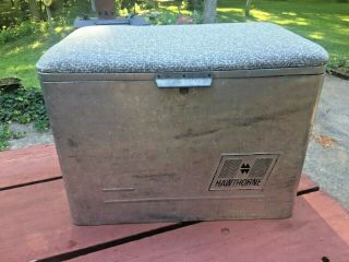Vintage Hawthorn Metal Aluminum Cooler Ice Chest From A Kansas Estate