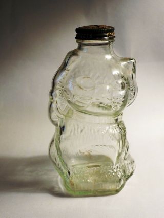 Vintage 1948 Glass Lucky Kitty Cat Piggy Bank Grapette Syrup