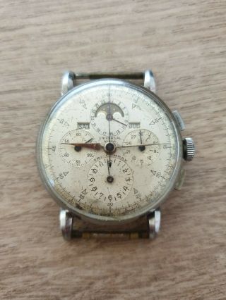 Vintage UNIVERSAL GENEVE TRI - COMPAX Moonphase Chronograph Watch Ref.  22250 2