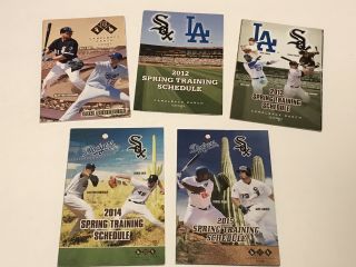 Five (5) Chicago White Sox Los Angeles Dodgers Spring Training Pocket Schedules