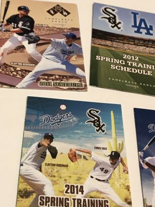 Five (5) Chicago White Sox Los Angeles Dodgers Spring training Pocket Schedules 2