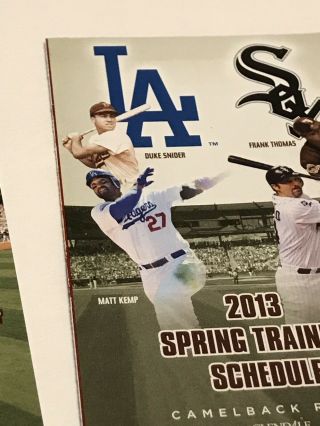 Five (5) Chicago White Sox Los Angeles Dodgers Spring training Pocket Schedules 3