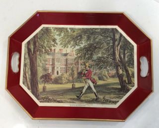 Rare Vintage Johnnie Walker Red “old Print Collection” Red Metal Tray