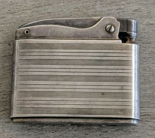 Vintage Ronson Adonis Sterling Silver Pocket Cigarette Lighter Pinstriped - 54gr