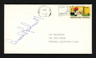 Brooks Robinson Autographed 3.  5x6.  5 1970 Postal Cover Orioles Vintage 156650