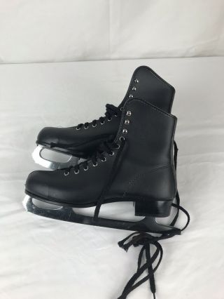 Canadian Flyer Vintage Ice Skates Mens Size 8 Black Leather