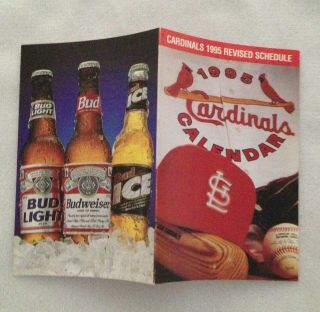 1995 St.  Louis Cardinals Pocket Schedule - Revised - Budweiser