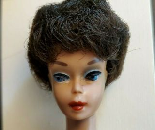 Vintage Dark Brunette Bubble Cut Barbie Doll Mattel 1961