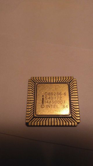 C80286 - 6 Intel Cpu 1984 Gold Ceramic Socket Pulls Computer Scrap Vintage