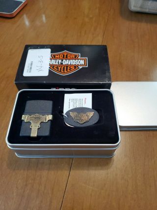 Harley Davidson 95th Anniversary Zippo Hd290 Lighter And Knife Gift Set Unfired